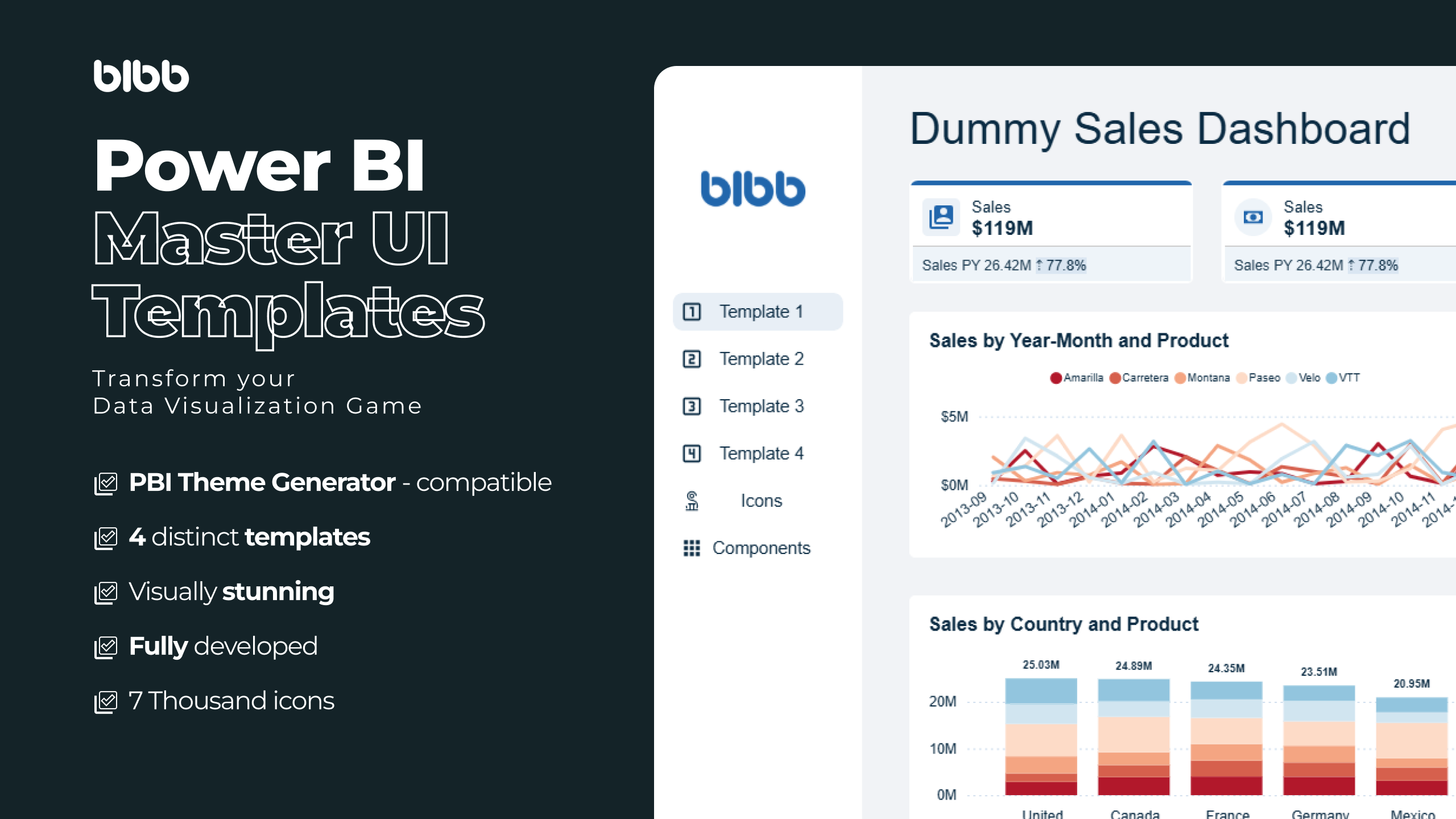 Power BI Master UI Template - Slide 2